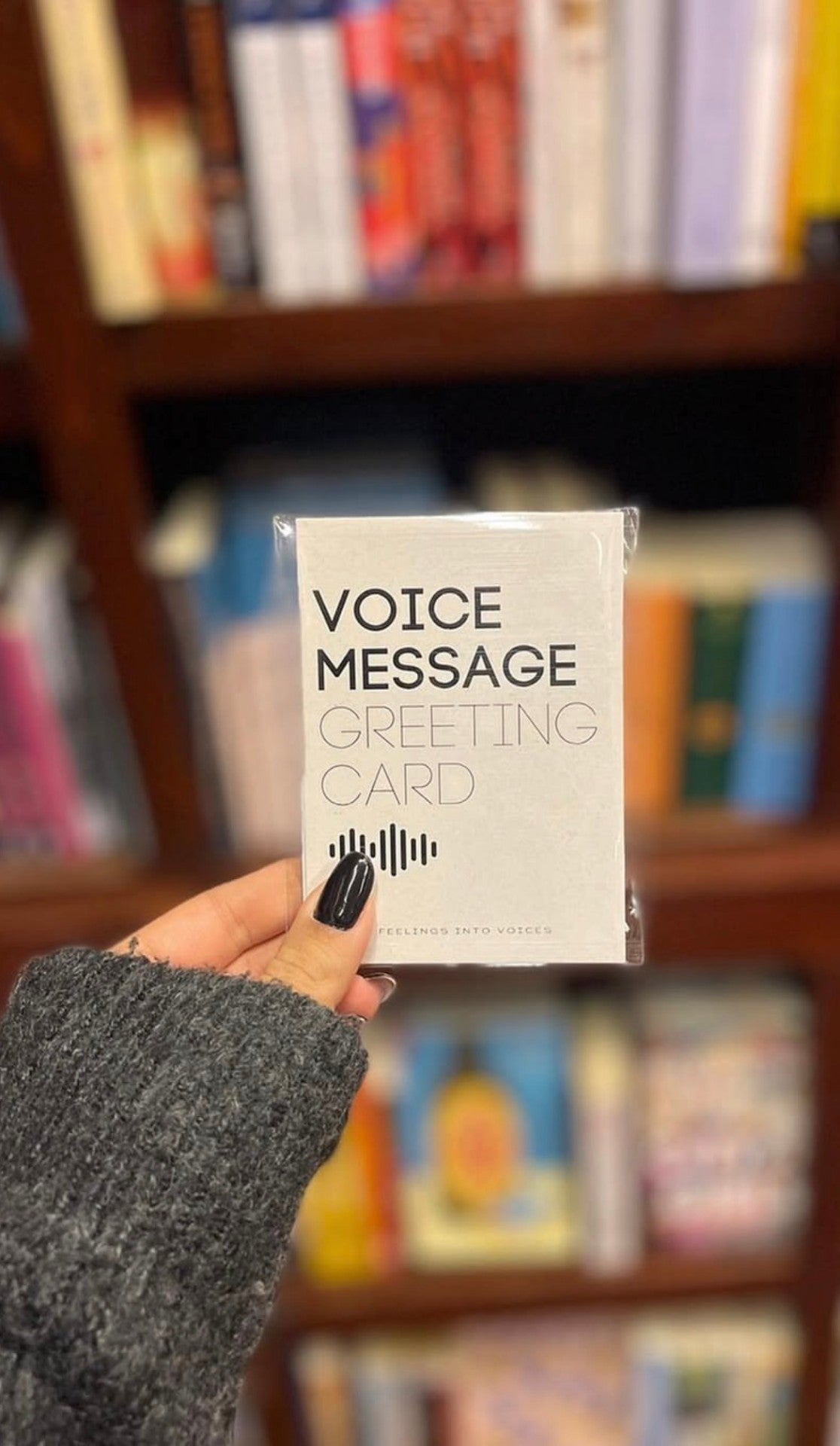 Hand holding SAWT Voice Message Greeting Card